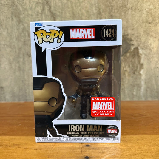 Iron Man FUNKO POP MARVEL #1424 COLLECTOR CORPS EXCLUSIVE NEW GOLD AND BLACK