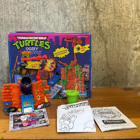Oozey TMNT Vintage ninja Turtles Action Figure Cannon Toy Open Complete with Box