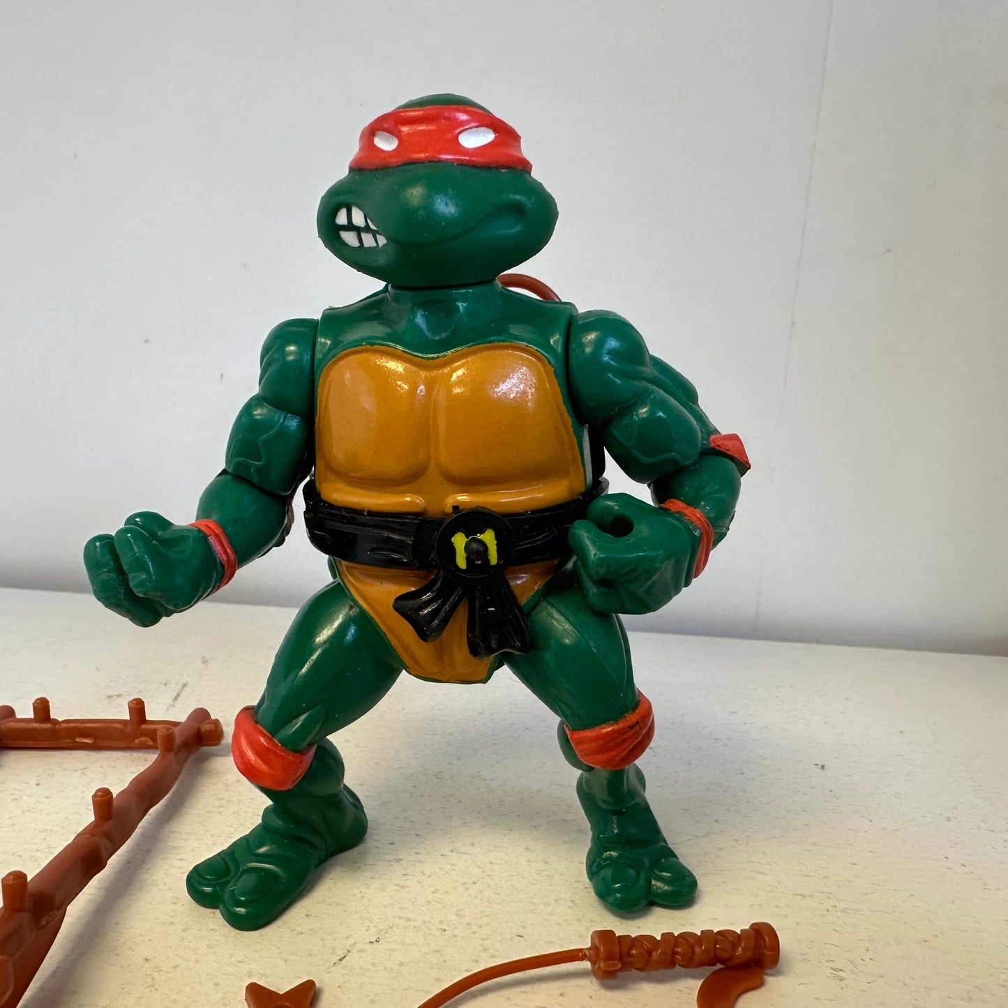 1988 TMNT Plastic Head Michaelangelo Complete Vintage Ninja Turtles Action Figure Toy