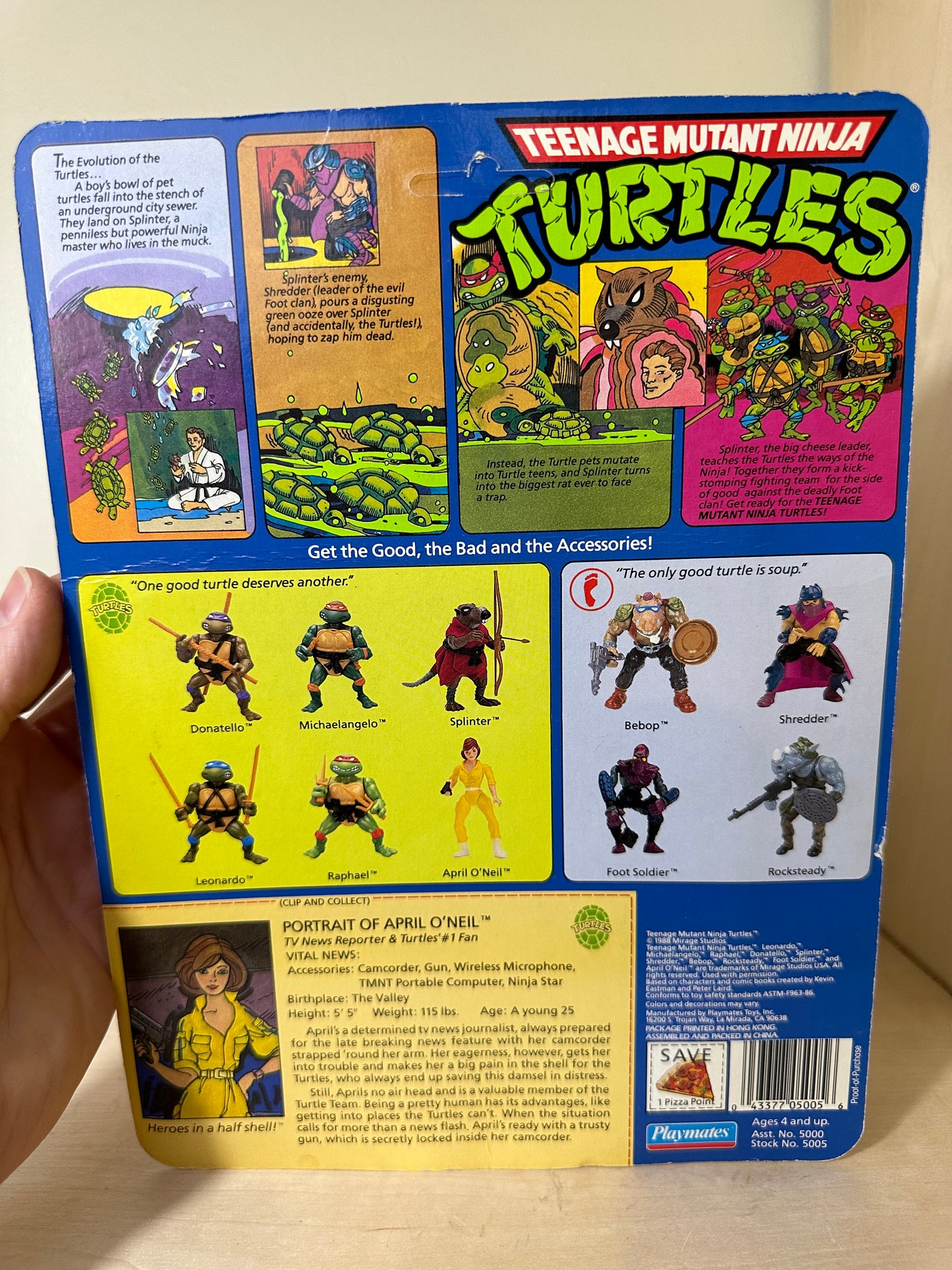 1988 TMNT Blue Stripe April O’Neil Vintage Ninja Turtles Action Figure