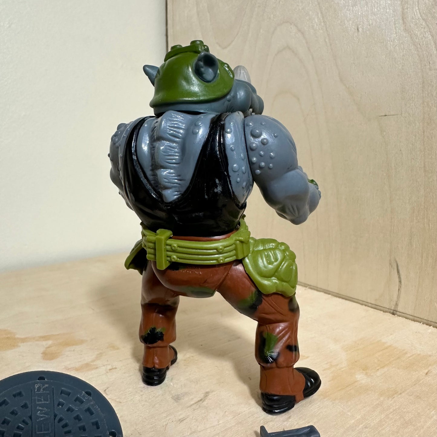 1988 TMNT Soft Head Rocksteady Complete Vintage Ninja Turtles Action Figure Toy