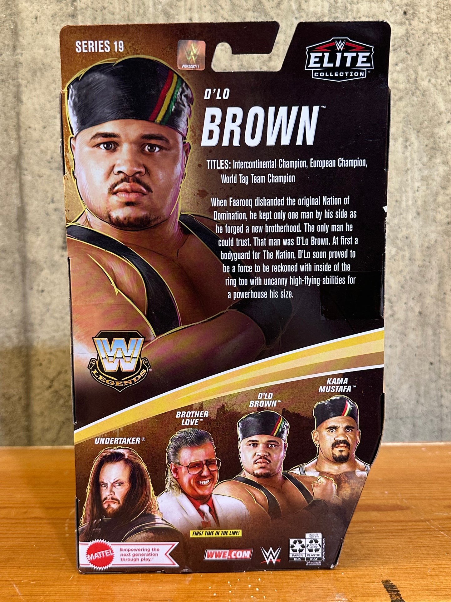 D'Lo Brown Legends Series 19 6" WWE SERIES Elite Collection Mattel NEW #2