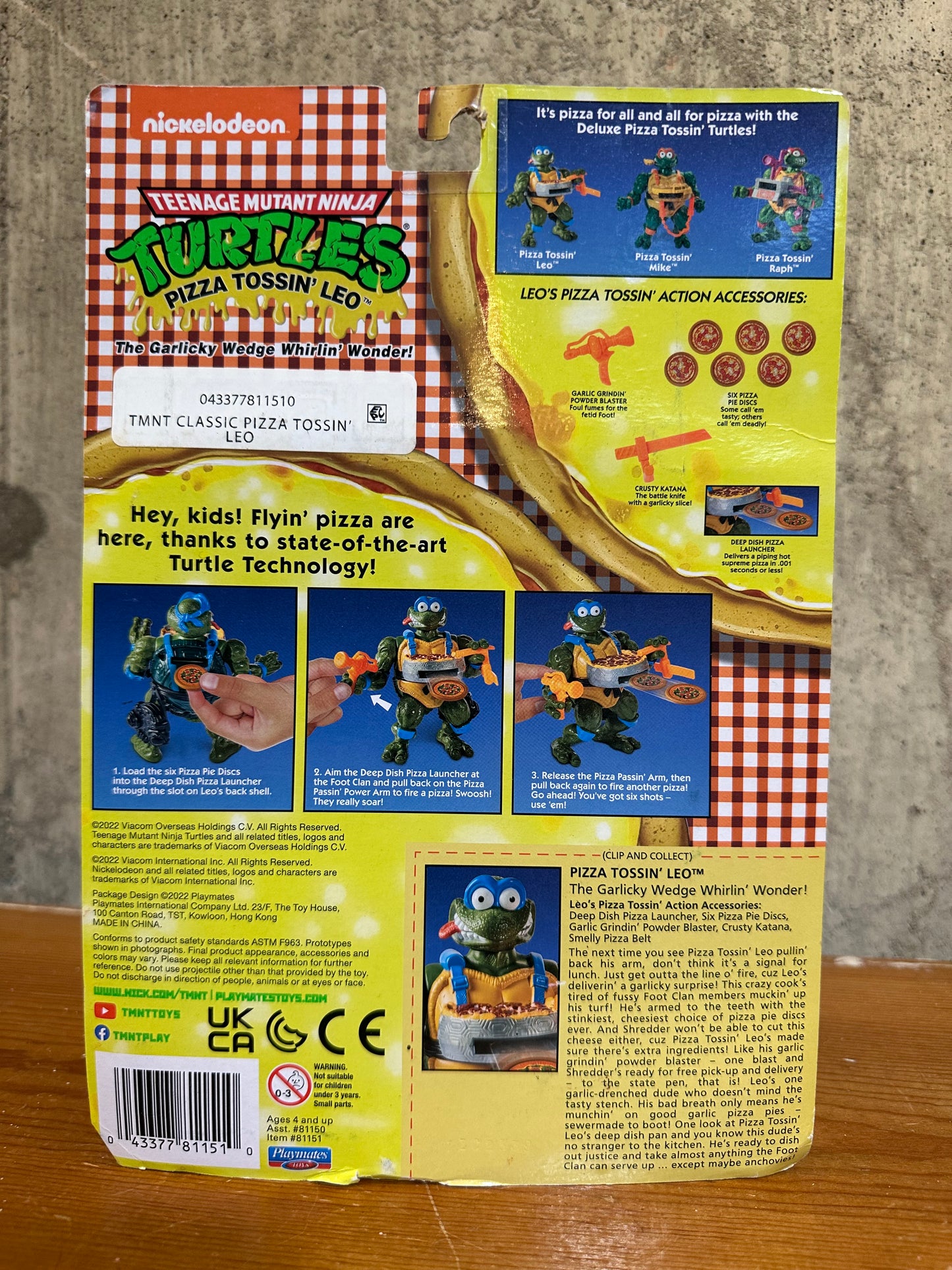 Pizza Tossin’ Leonardo 2022 Nickelodeon TMNT Ninja Turtles Figure MOC