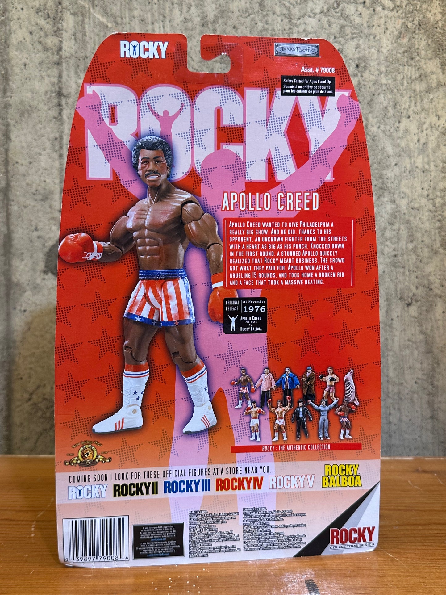 ROCKY:Apollo Creed Post Fight-Carl Weathers 2006JAKKS Pacific Boxing Mint w/Card