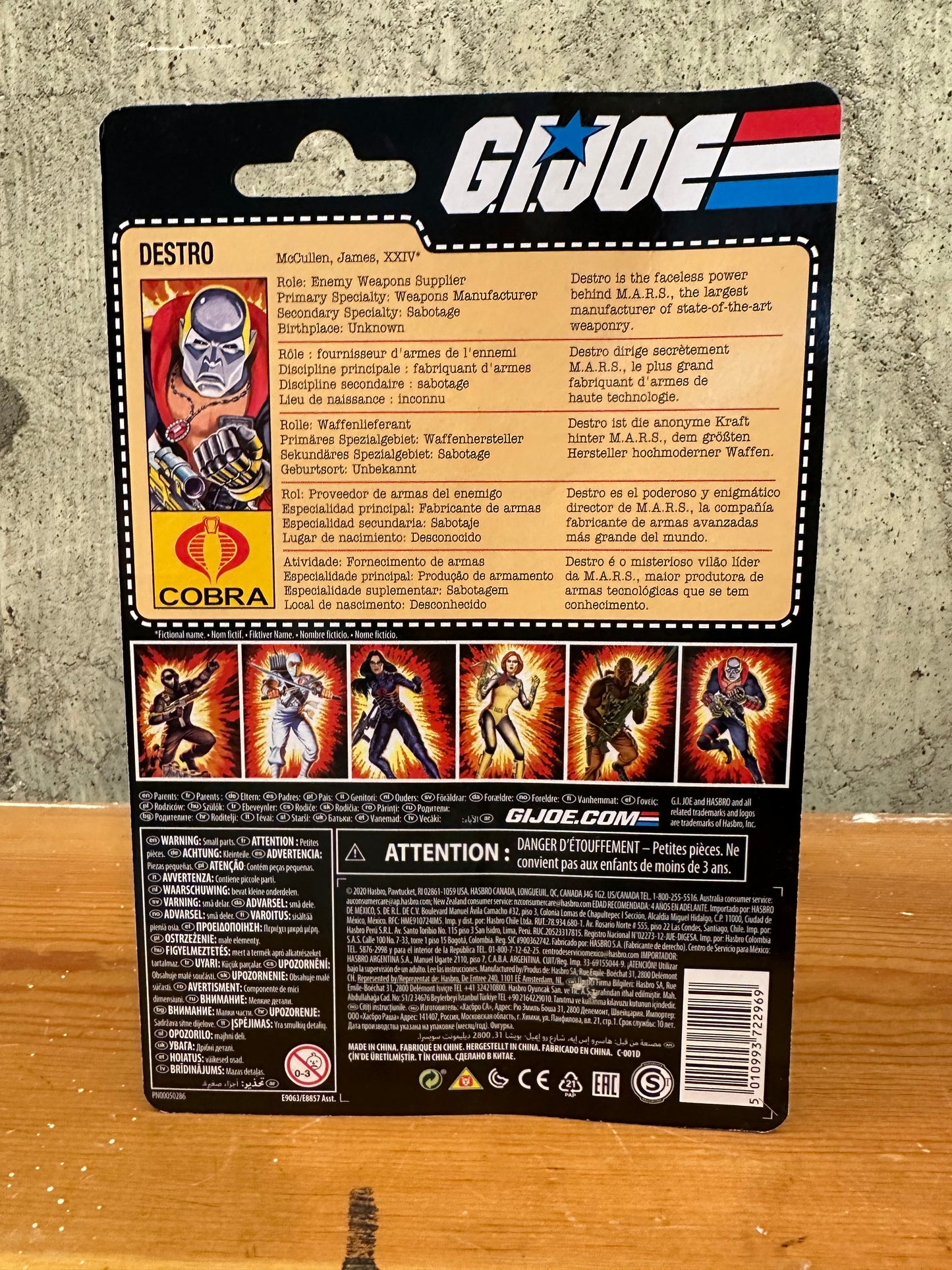 Destro GI Joe Retro 2020 3.75” Action Figure toy Lifted Bubble