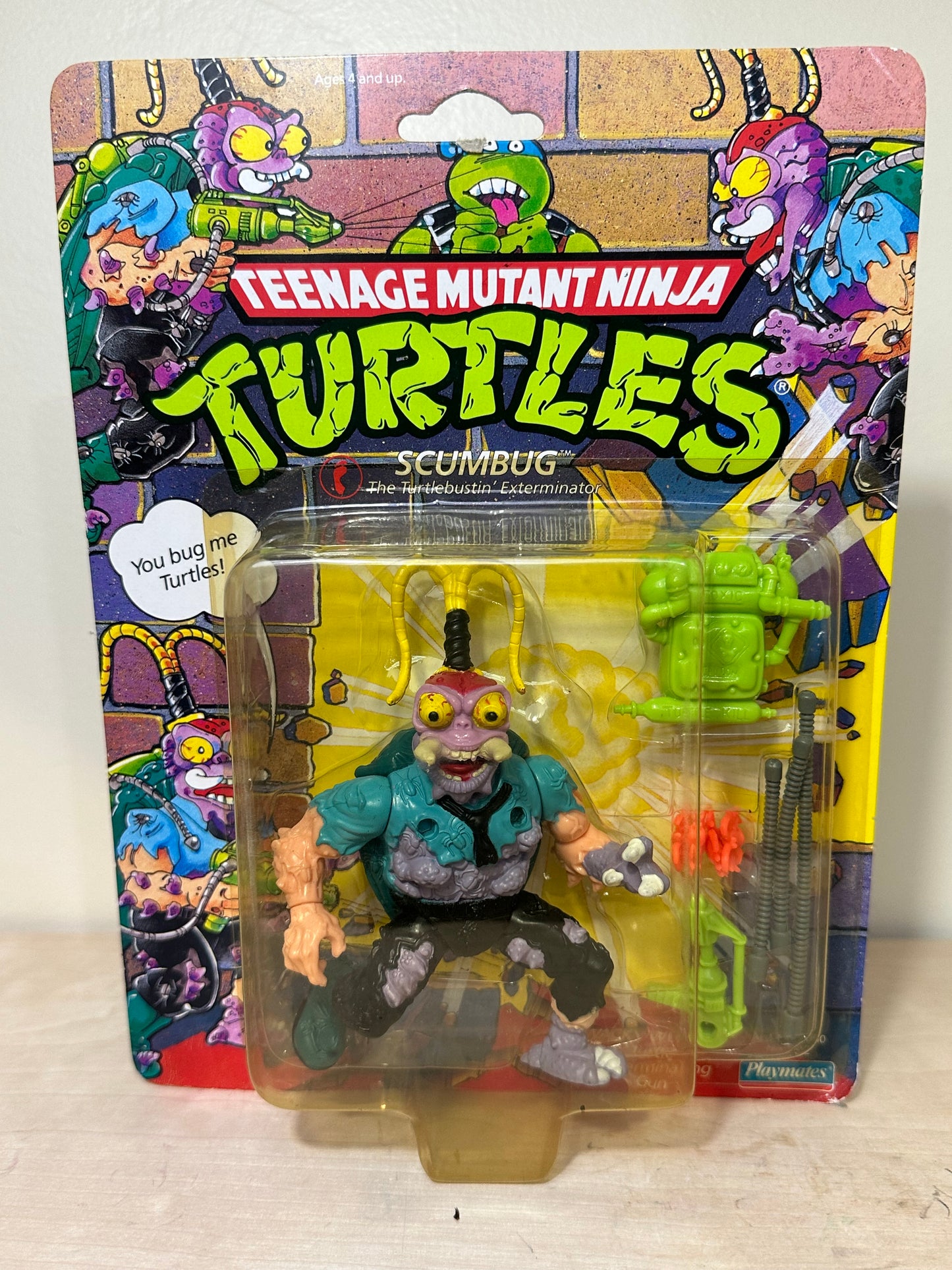 1990 TMNT Scumbug MOC Ninja Turtles Vintage Action Figure Toy