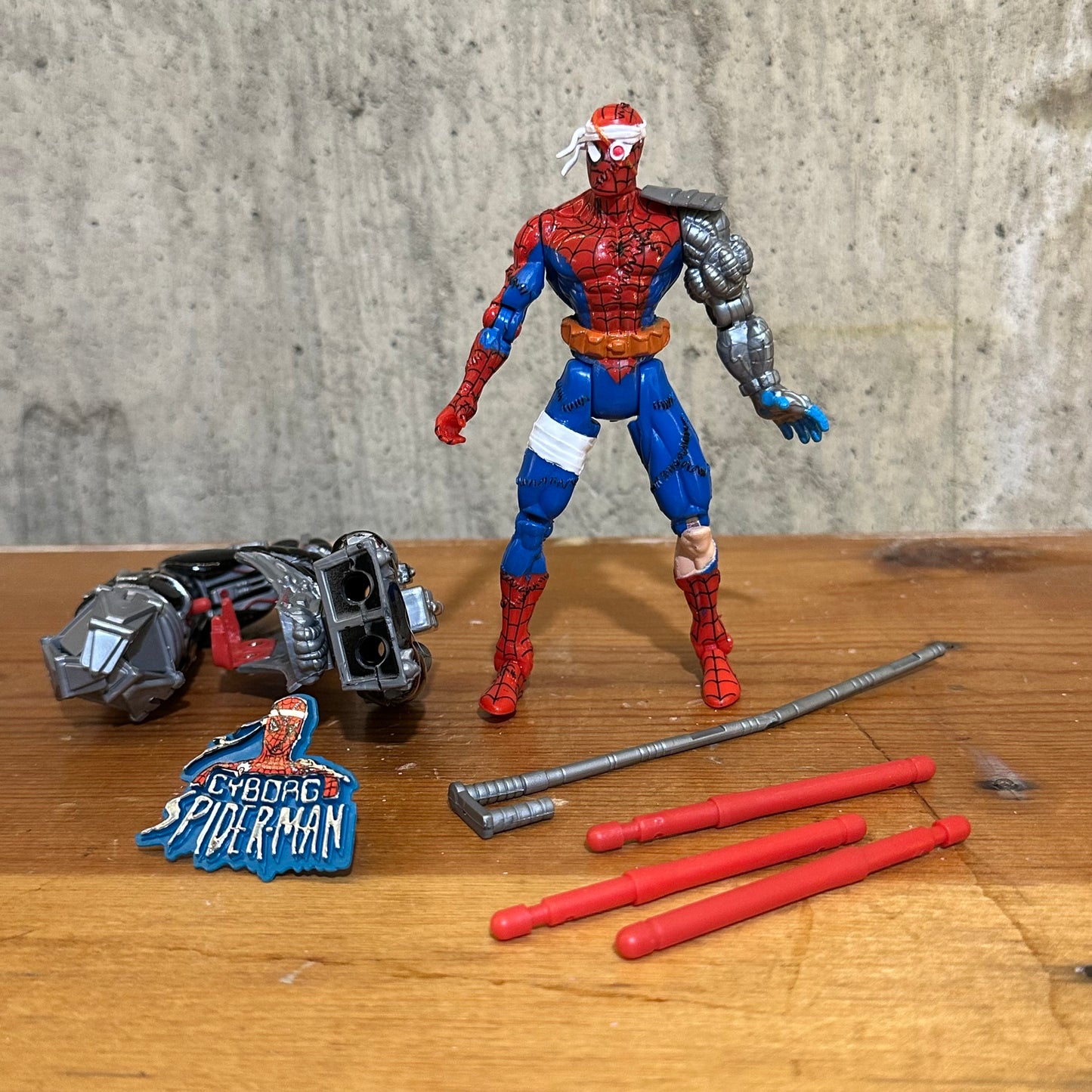 Cyborg Spider-Man 90’s 4” Marvel Toy Biz Complete Action Figure Toy
