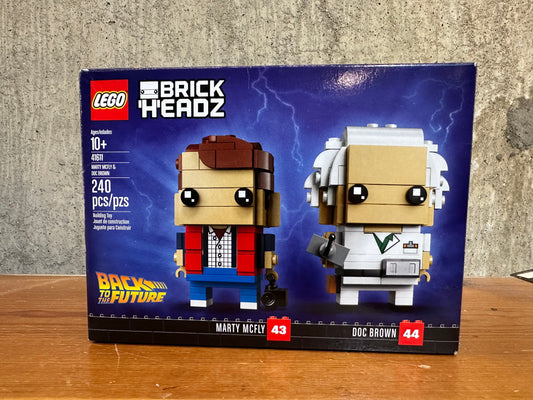 Marty McFly & Doc Brown Lego Brick Headz Sealed Lego Set Back to the Future