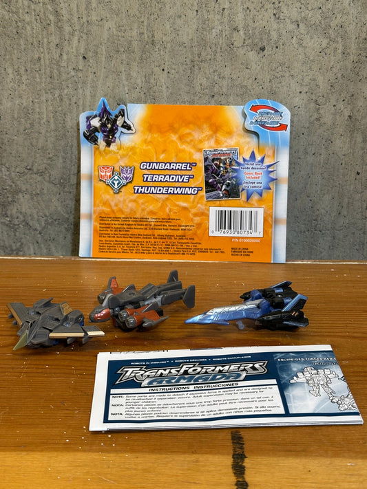 Transformers Armada GUNBARREL TERRADIVE THUNDERWING Mini-Cons 2002 Loose Complete