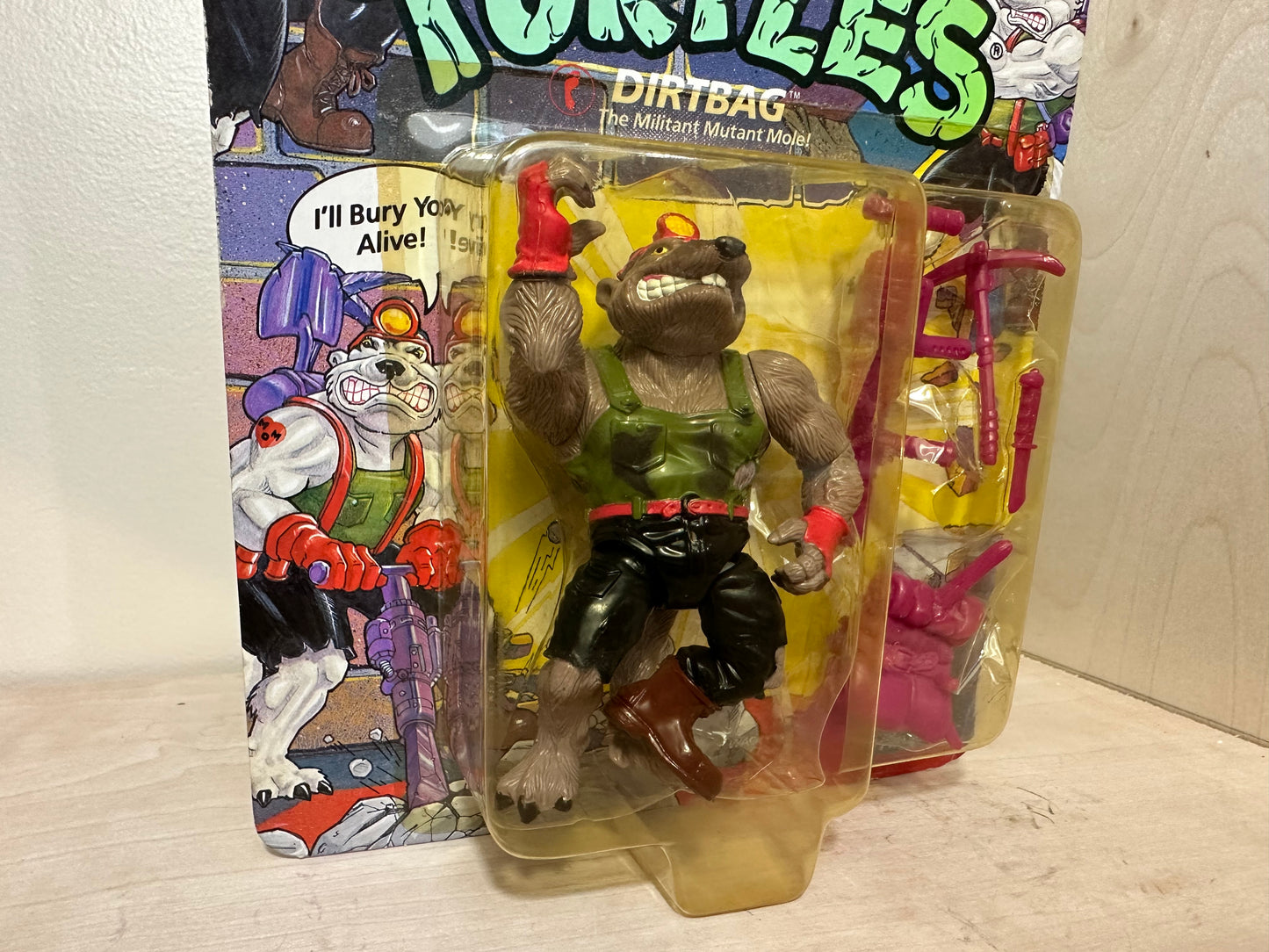 1991 TMNT Dirtbag MOC Vintage Ninja Turtles Action Figure Toy