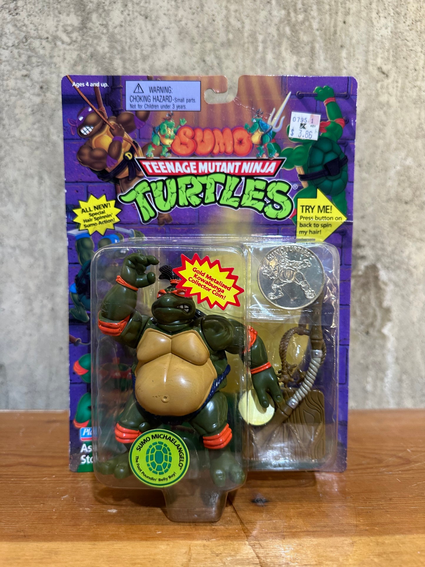 Sumo Michaelangelo MOC TMNT Rare HTF Vintage Ninja Turtles Sealed Action Figure Toy
