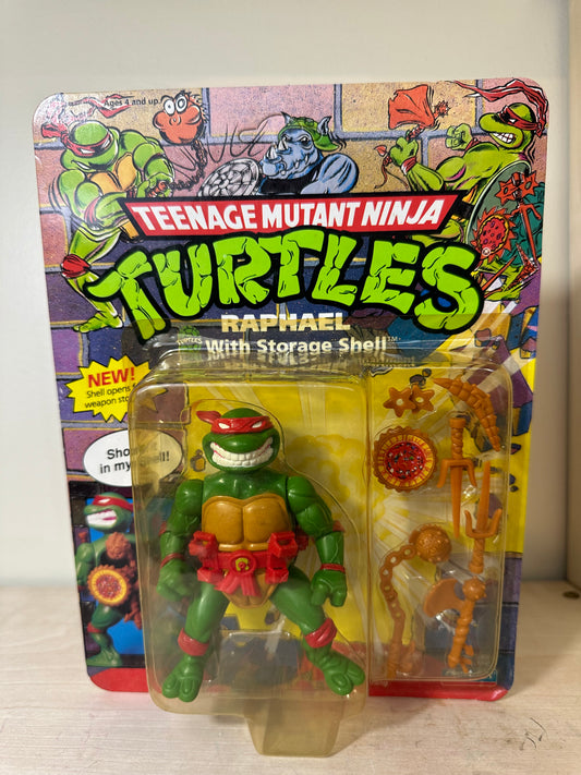 1991 TMNT Storage Shell Raphael MOC Vintage Ninja Turtles Action Figure Toy