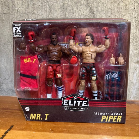 WWE Mattel Elite Wrestlemania 2 Mr.T vs Rowdy Roddy Piper Wrestling Figure 2PK WWF