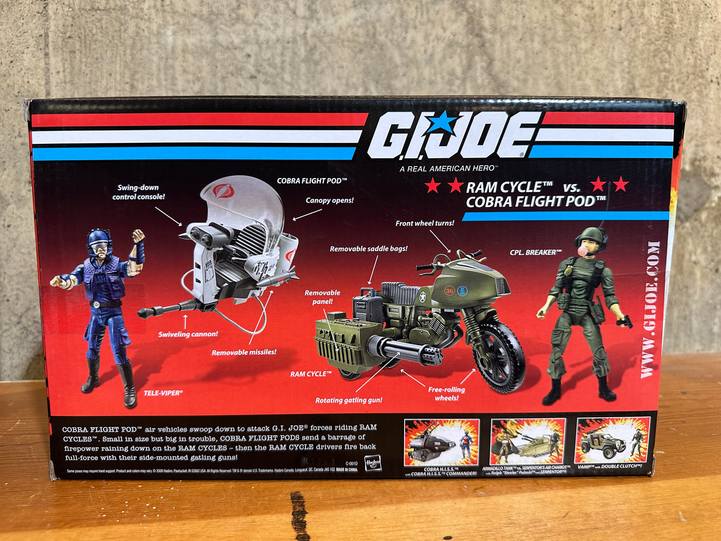 RAM CYCLE vs COBRA FLIGHT POD GI Joe 25th Anniversary with Cpl. Breaker and Tele-Viper