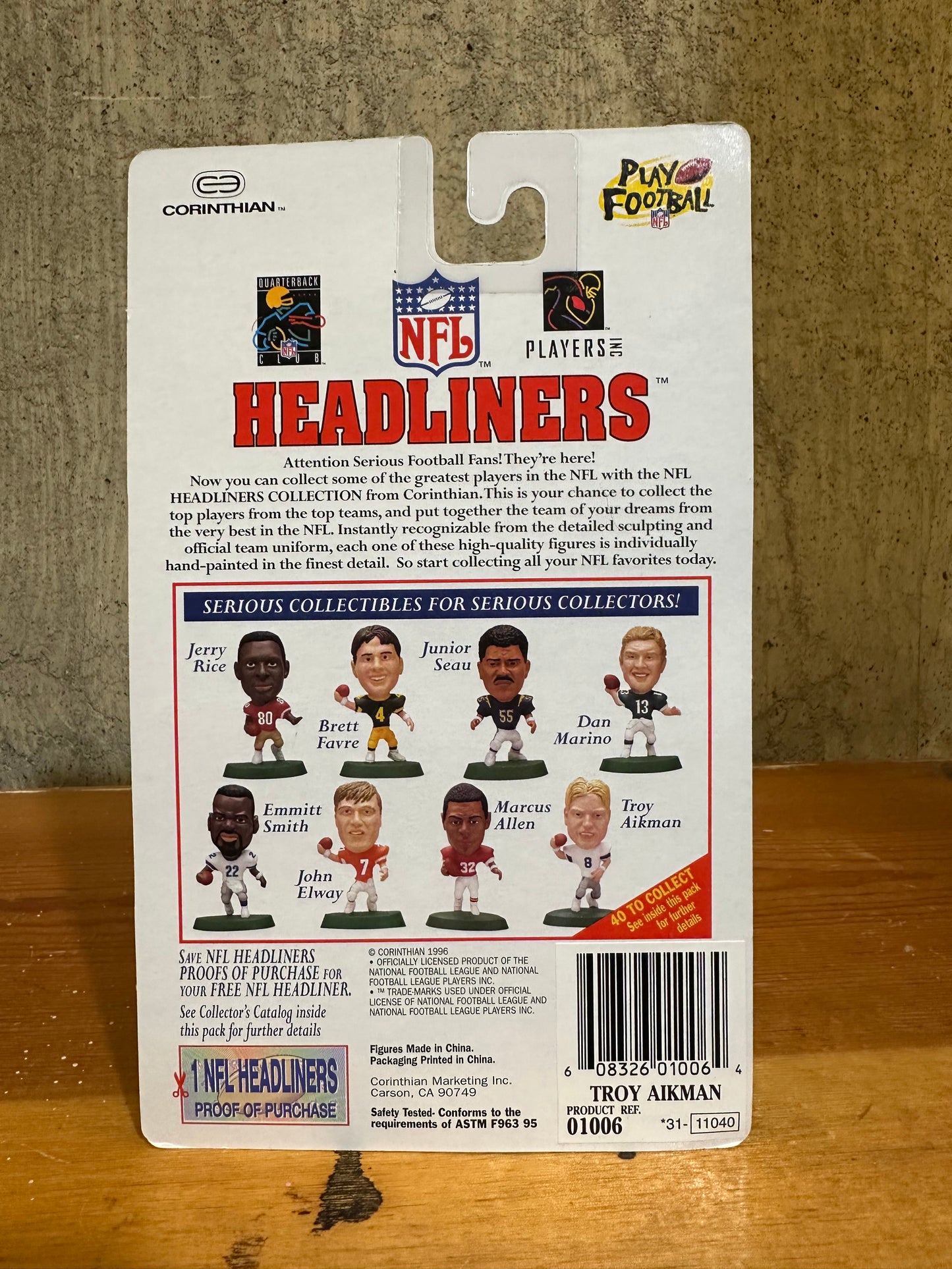 Troy Aikman Headliners Figure NFL Cowboys MOC