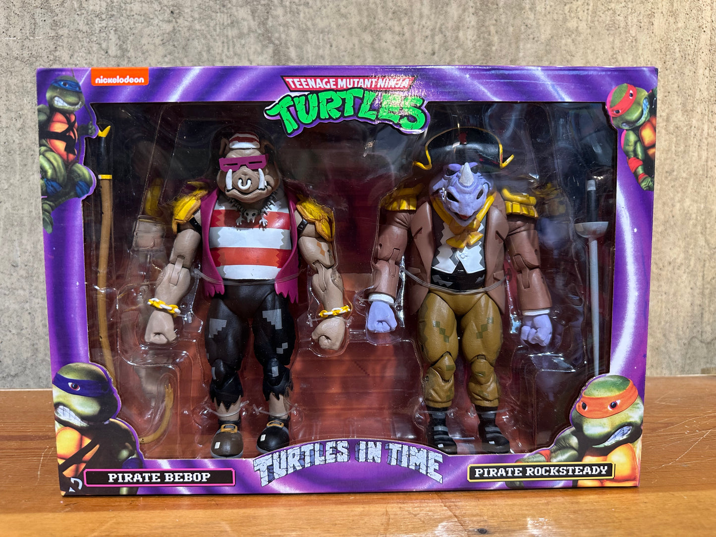 Bebop and Rocksteady Turtles in Time Sealed NECA 2-Pack TMNT
