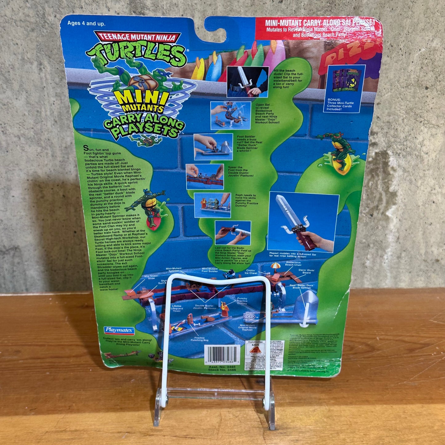 Mini Mutants Sai Carry Along Playset TMNT MOC 1995 Foot Soldier Movie Raphael