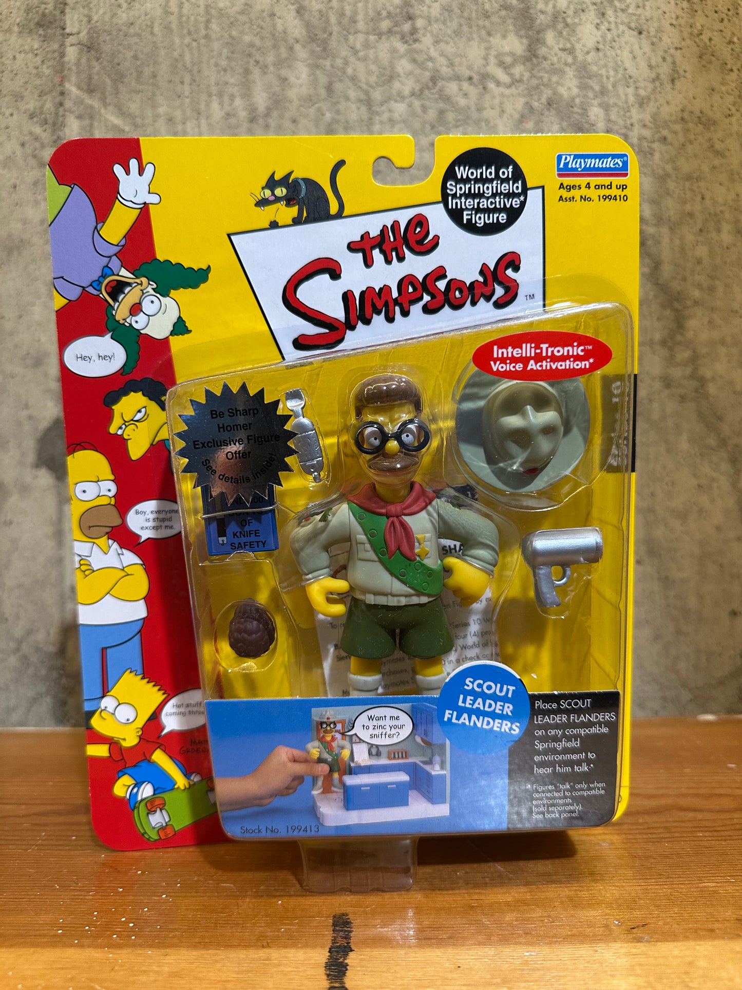 Scout Master Flanders Simpsons Action Figure MOC Playmates 2002