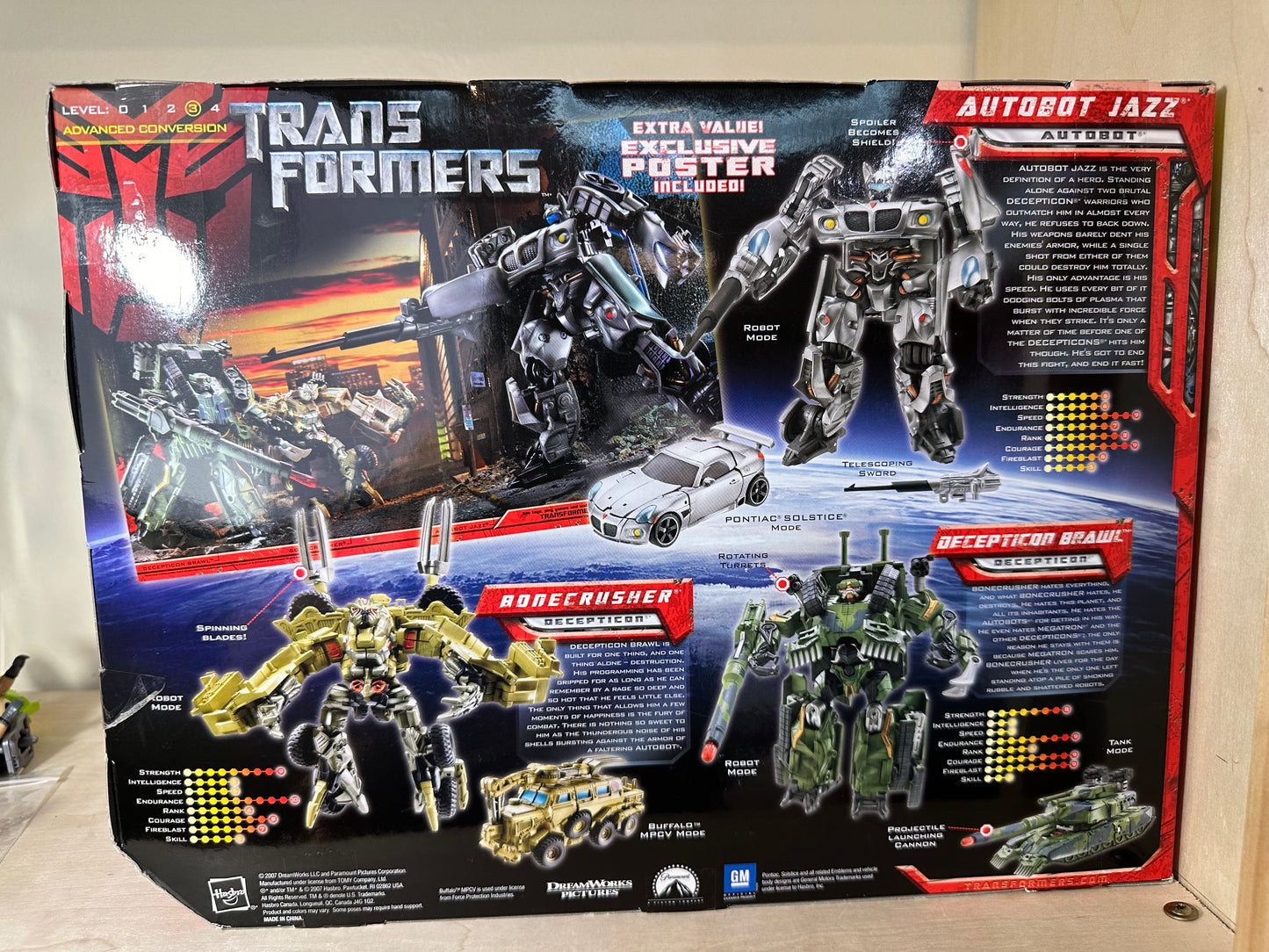 Transformers Movie 3 Pack Brawl Bonecrusher Jazz Sealed Action Figure Toy Toys Collectible Autobot Decepticon