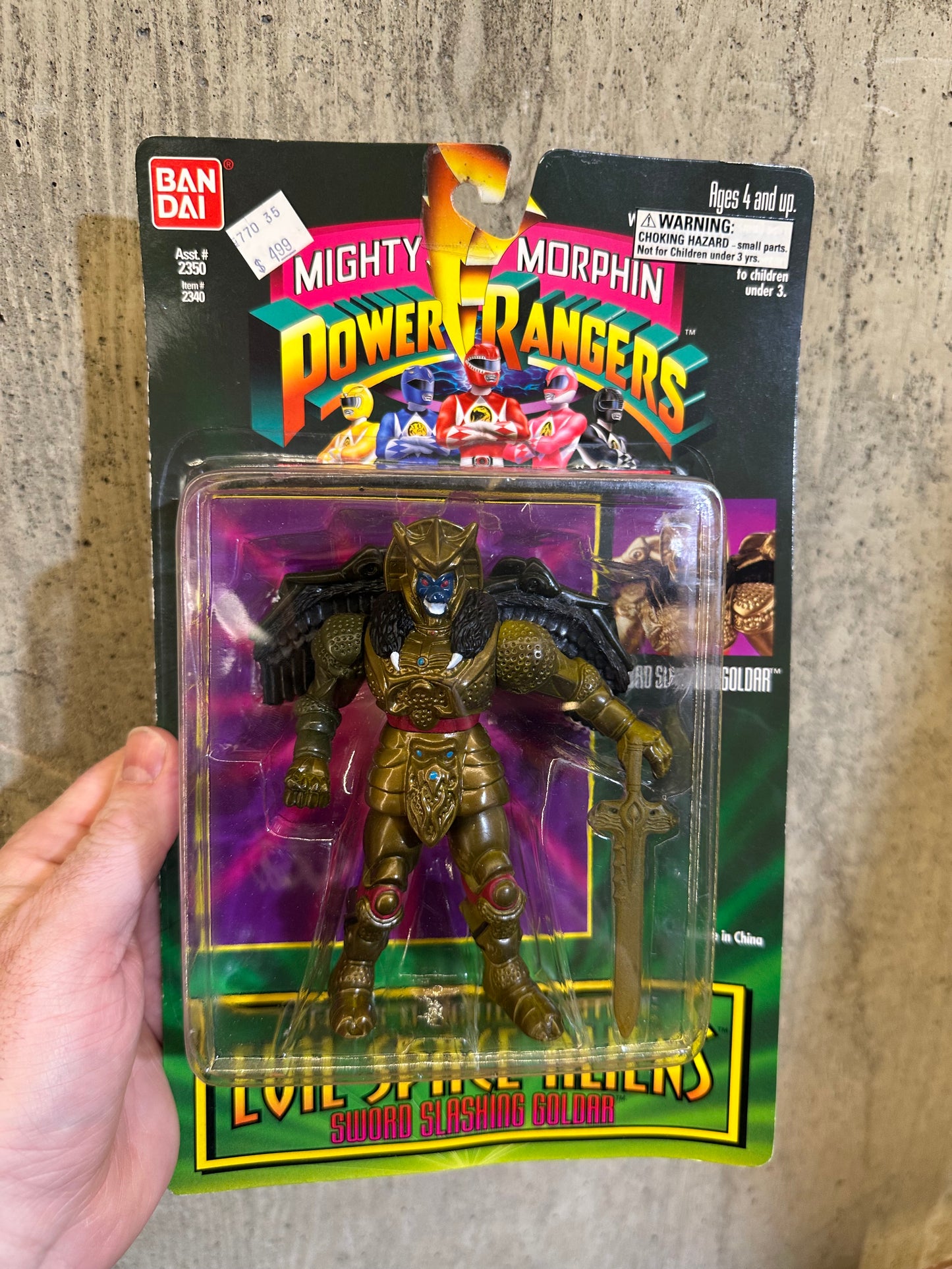 Goldar Evil Space Aliens MMPR Power Ranger Sealed Vintage Action Figure toy 5” 1994