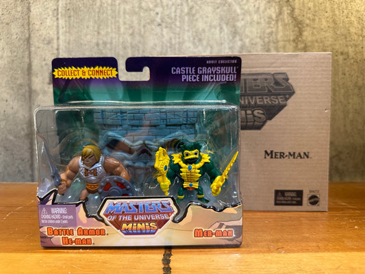 2013 Mattel Masters Of The Universe Minis Battle Armor He-Man & Mer-Man MOTU