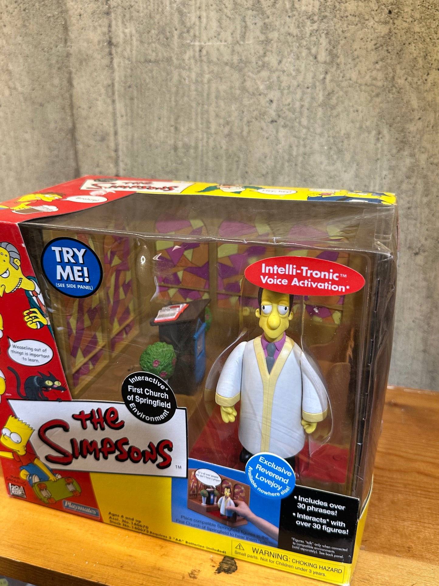The Simpsons First Church of Springfield Set w/ Rev Lovejoy (Playmate 2001) New