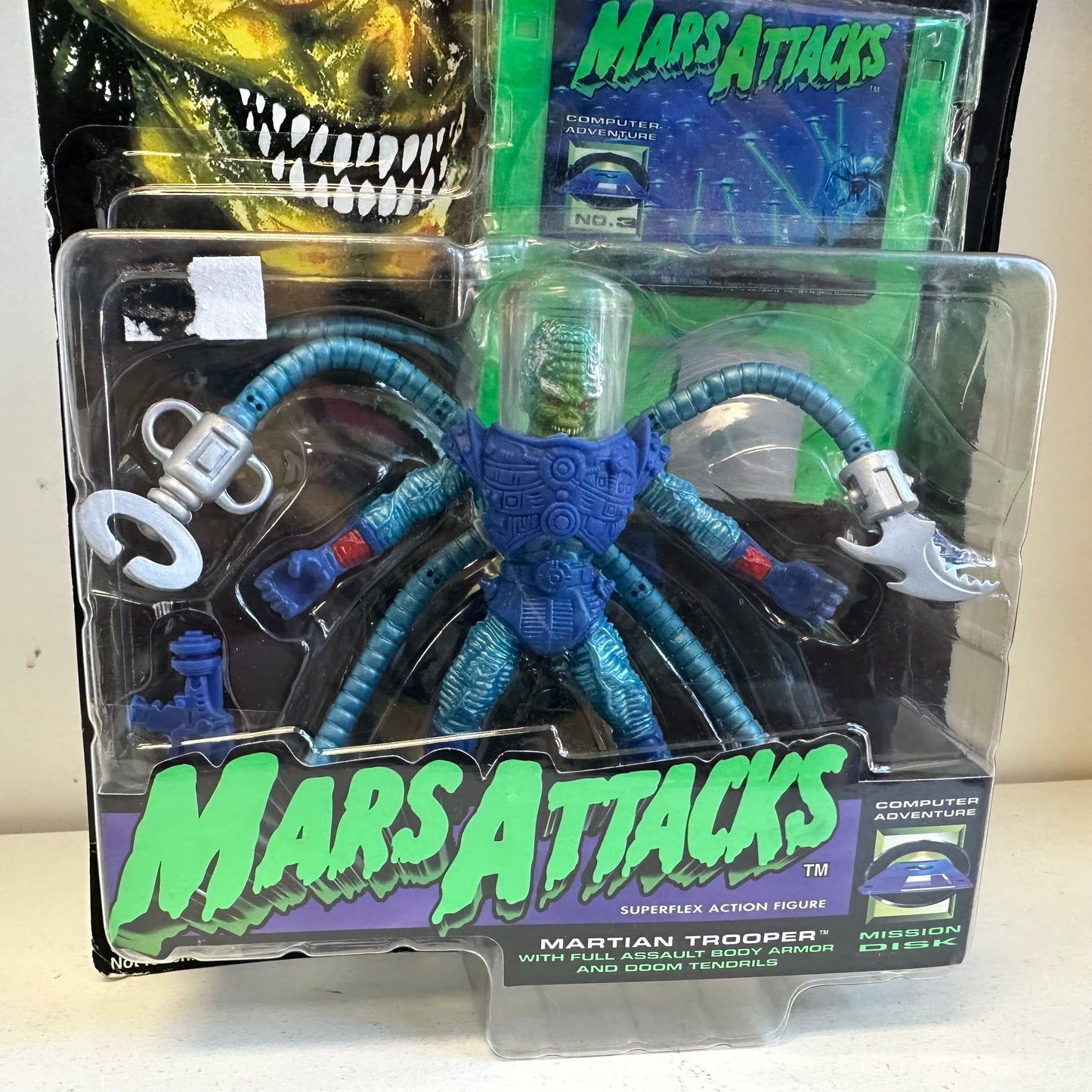 Mars Attacks Martian Trooper Sealed on Card Action Figure Toy