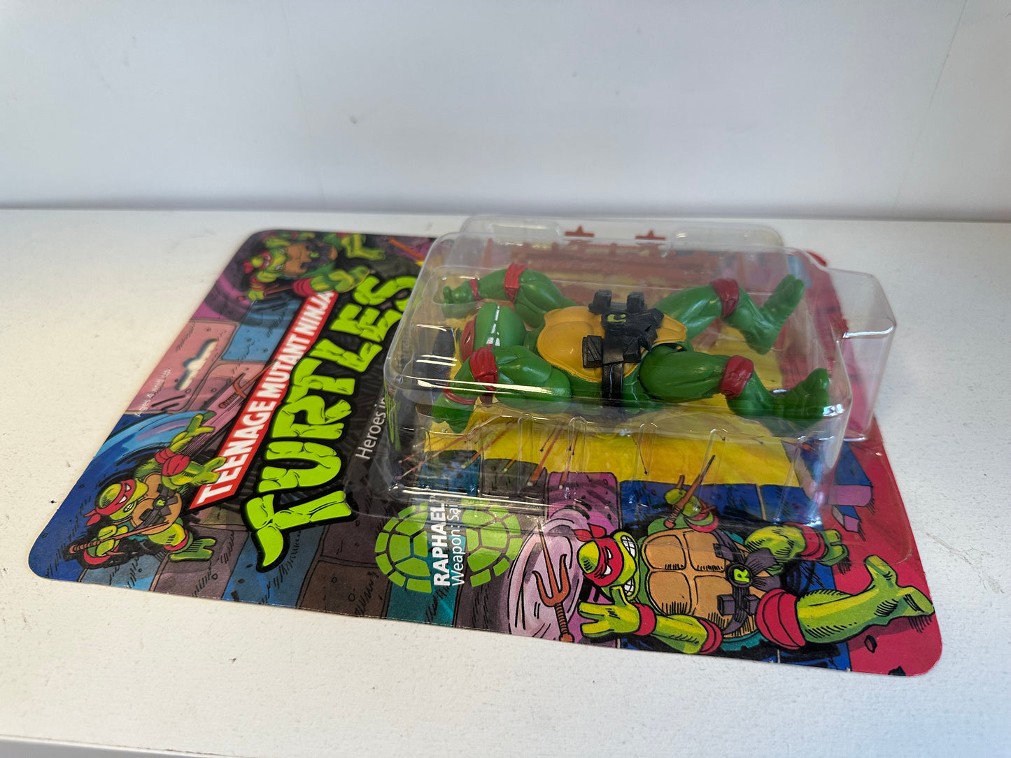 1988 TMNT 10-Back Raphael Soft Head MOC Vintage Ninja Turtles Action Figure Toy