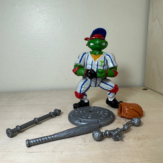 TMNT Baseball Raphael Vintage 90’s Ninja Turtles Action Figure Toy