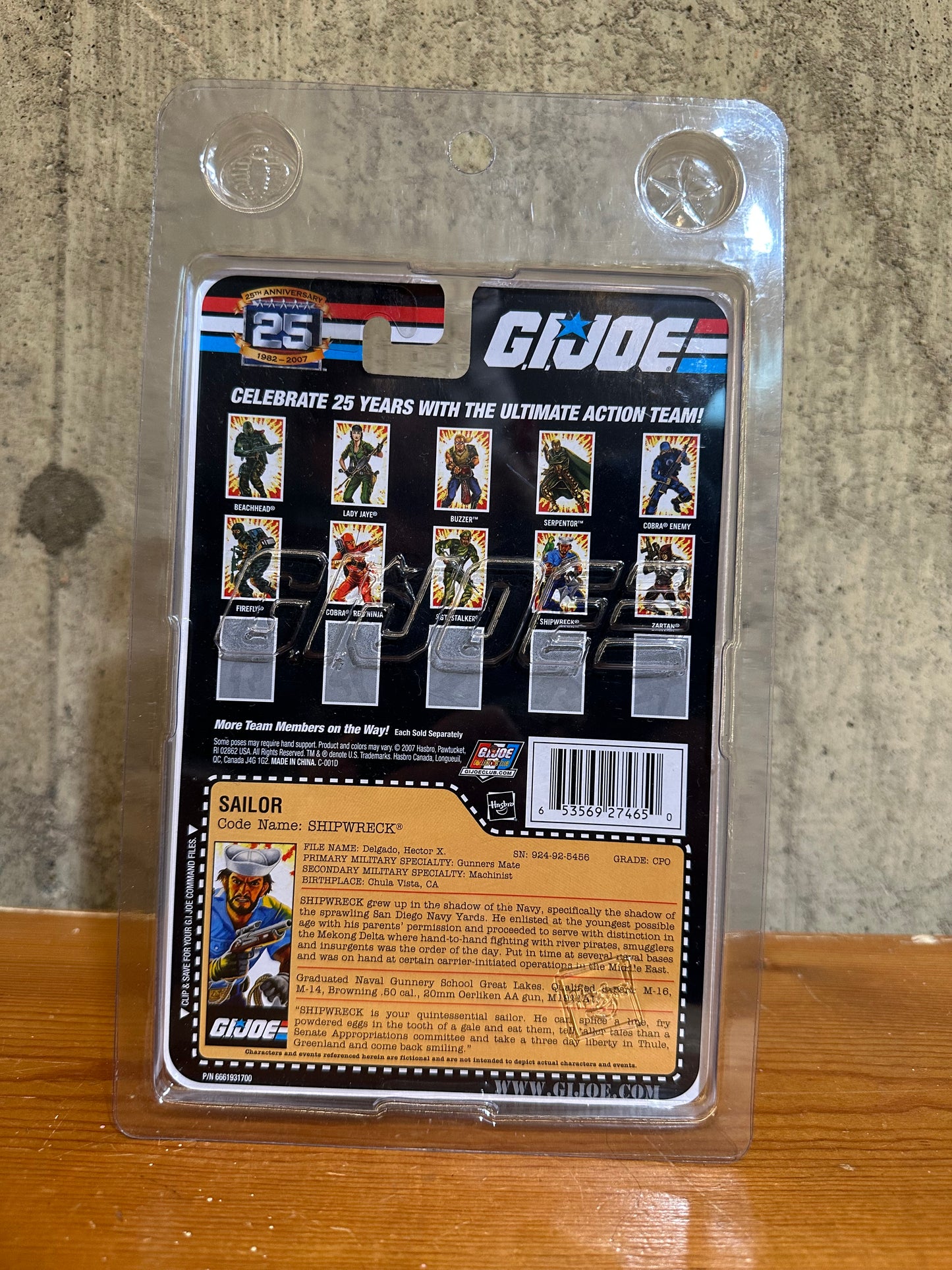 G.I. Joe 25th Anniversary Sailor Code Name Shipwreck 2007 New in Package Hasbro