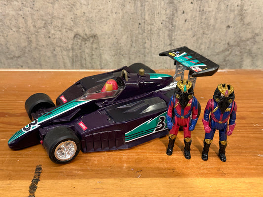 Buzzard M.A.S.K. Complete Formula Race Car Miles Mayhem and Maximus Mayhem 1987