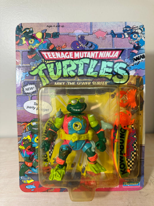 1990 TMNT Mike the Sewer Surfer Disguise Ninja Turtles Action Figure Toy
