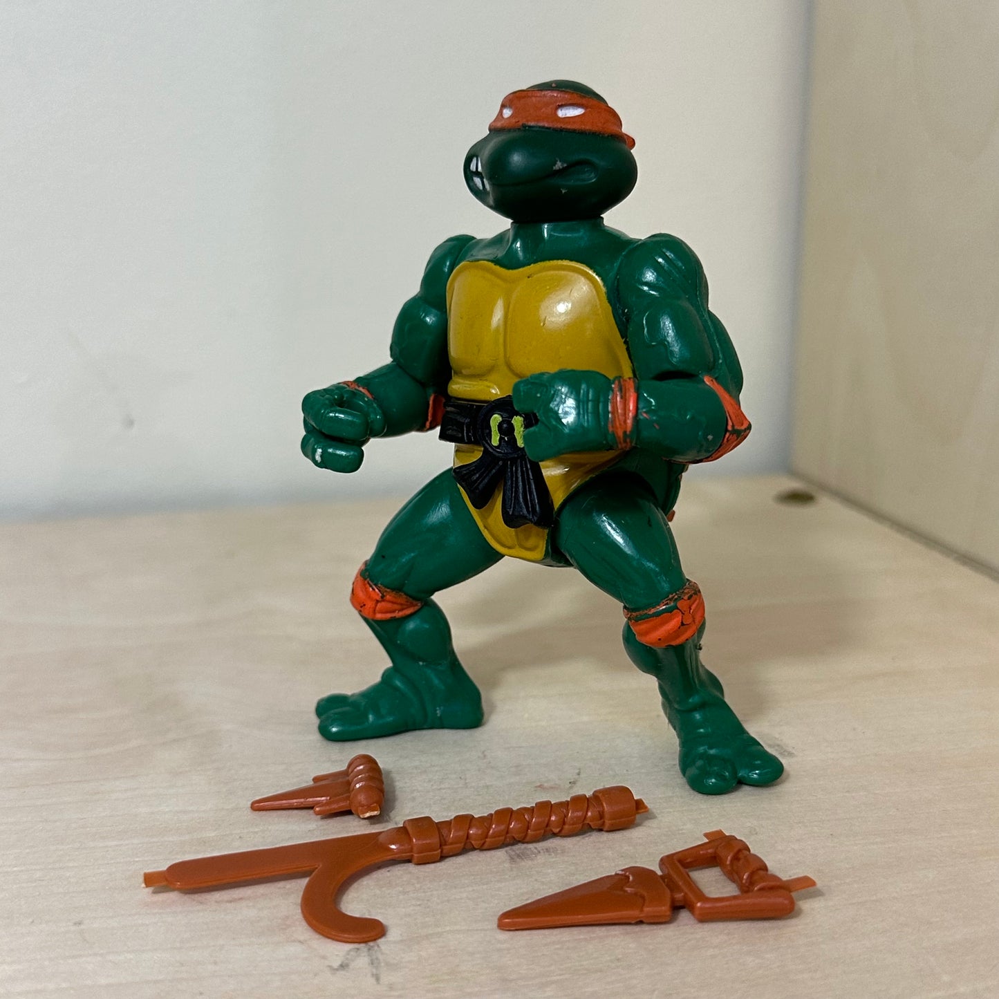 1988 TMNT Soft Head Michelangelo Near Complete Ninja Turtles Vintage Action Figure
