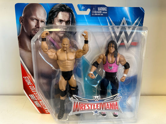 Stone Cold Steve Austin Vs Bret Hart Wrestlemania MOC Action Figure Wrestling Toys WWF WWE