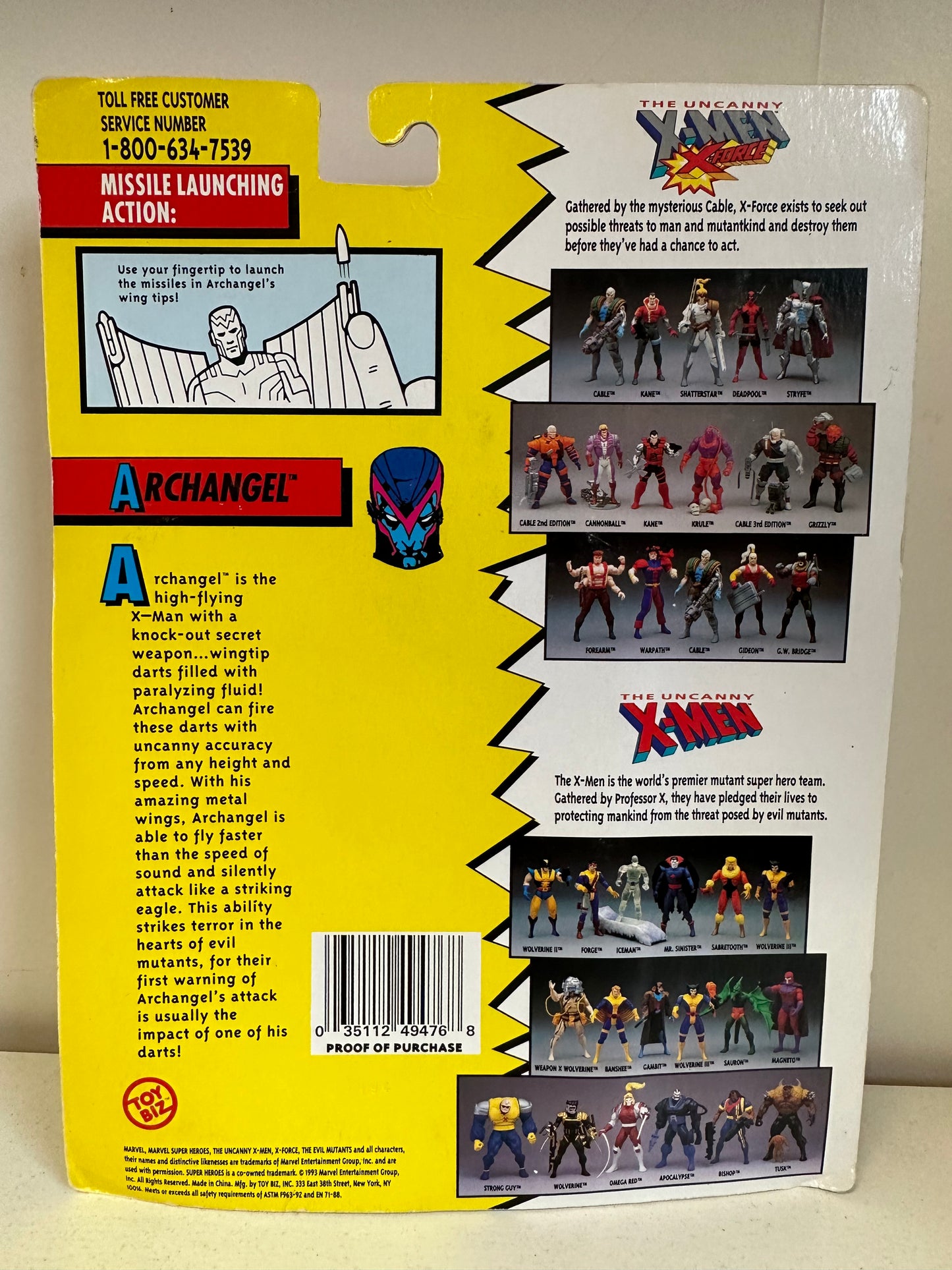 Marvel Toy Biz Uncanny X-Men Archangel MOC Action Figure