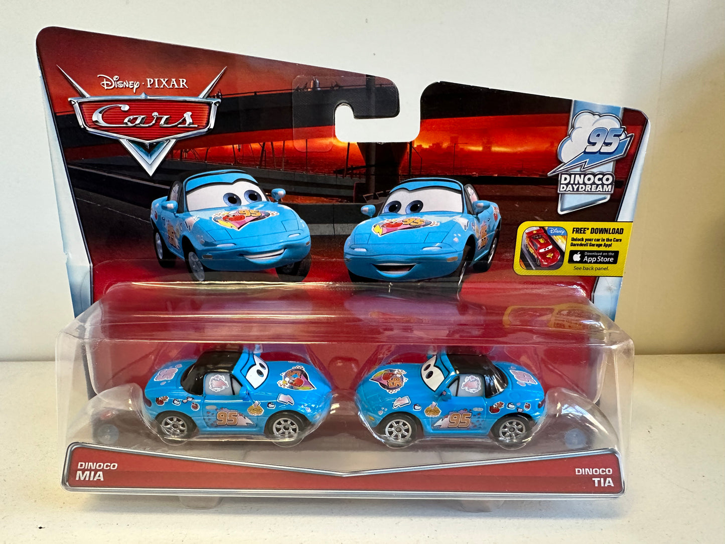 Disney Pixar Cars Dinoco Mia and Tia 2 Pack Brand New