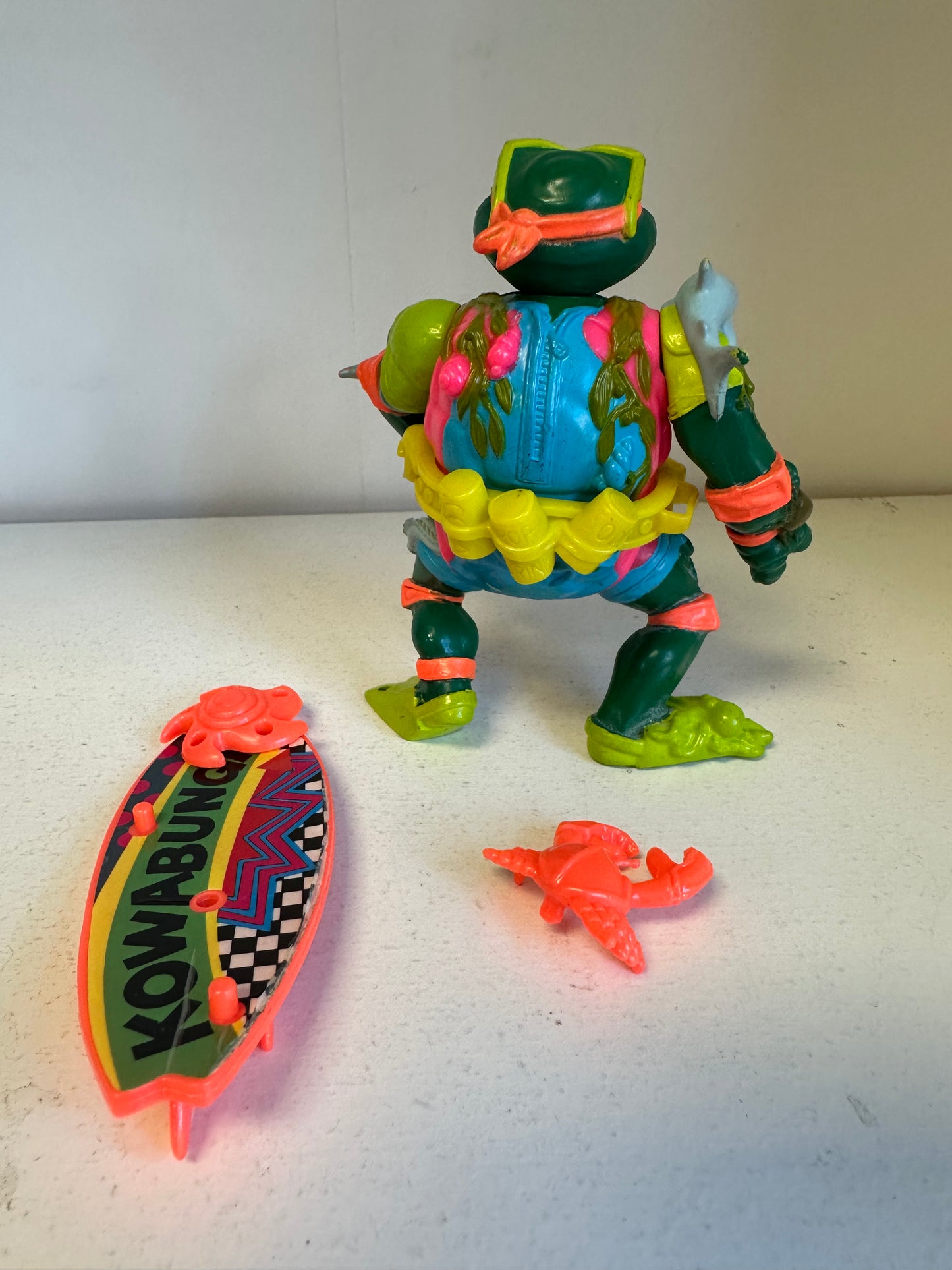 1990 TMNT Disguise Mike the Sewer Surfer ninja Turtles Action figure toy complete