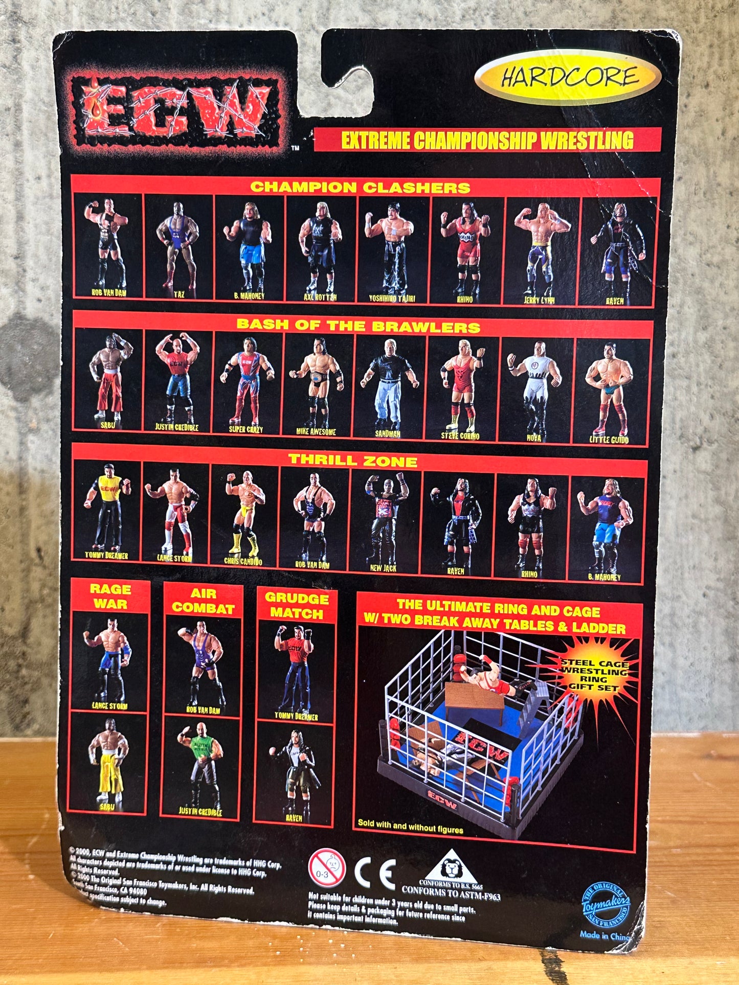 Jerry Lynn Head Butt ECW Champion Clashers Wrestling Action Figure Toy MOC WWE WWF