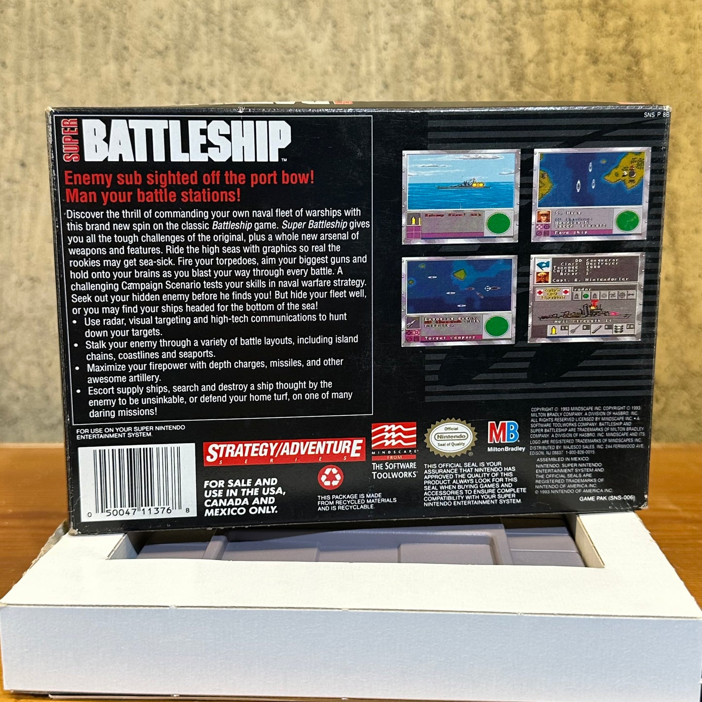 Battleship the Classic Naval Combat Game SNES Super Nintendo Video Game CIB