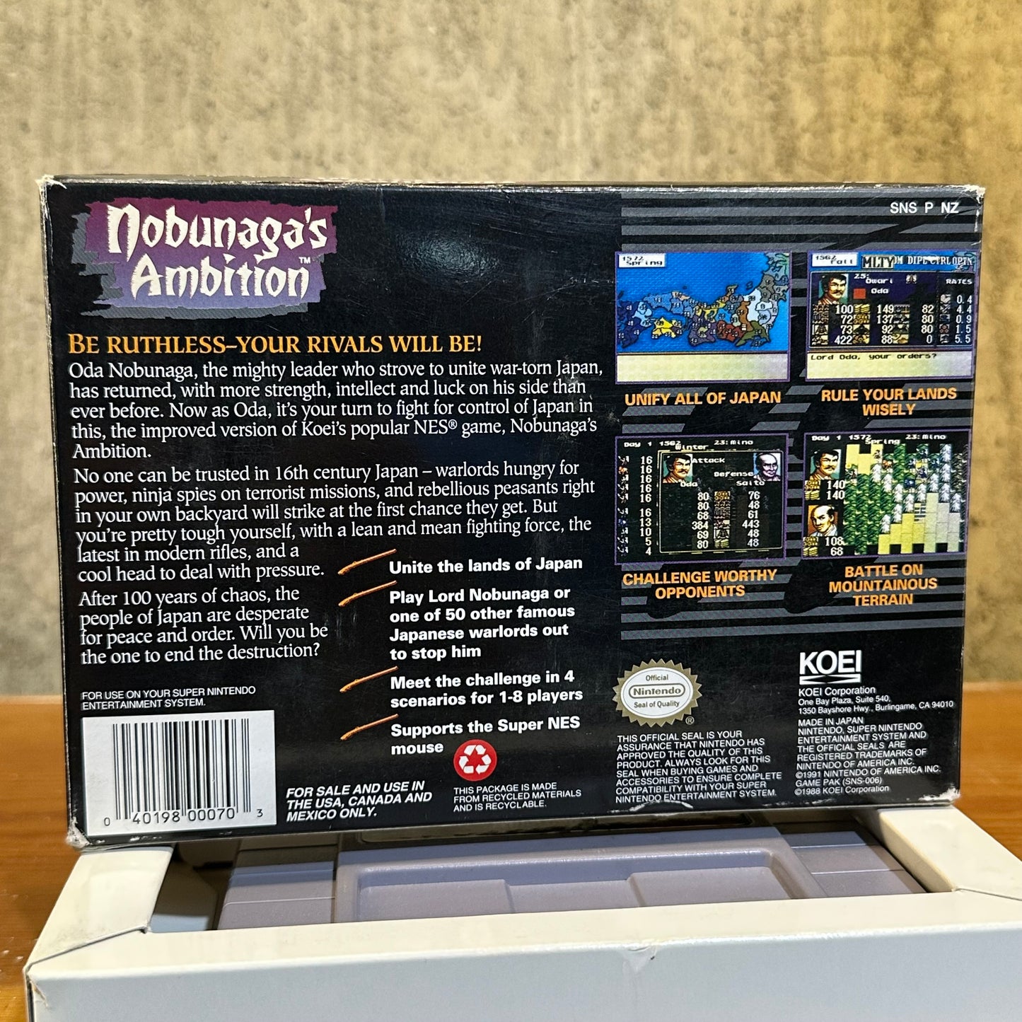 Nobunaga's Ambition SNES Super Nintendo CIB