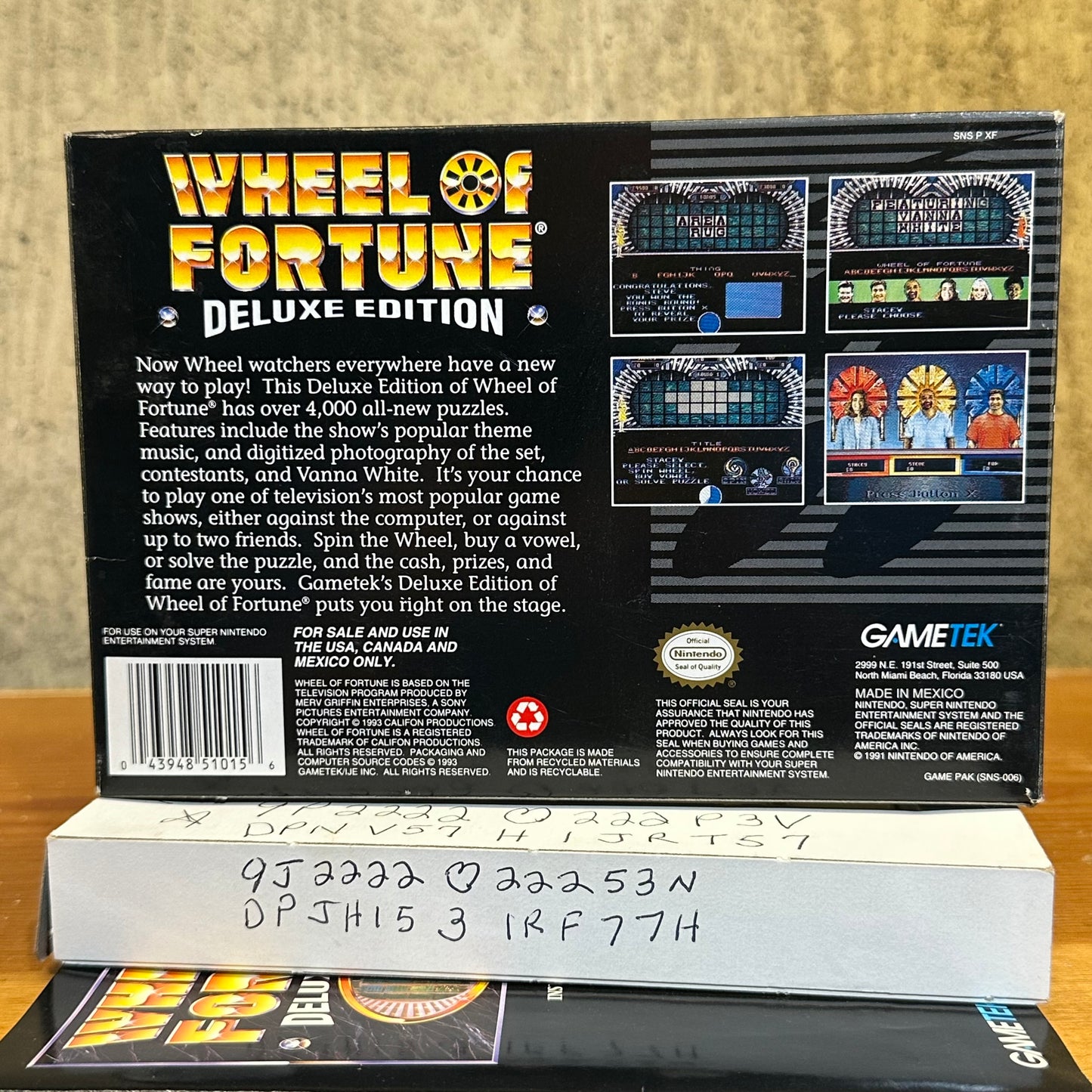 Wheel of Fortune Deluxe Edition SNES Super Nintendo Video Game CIB
