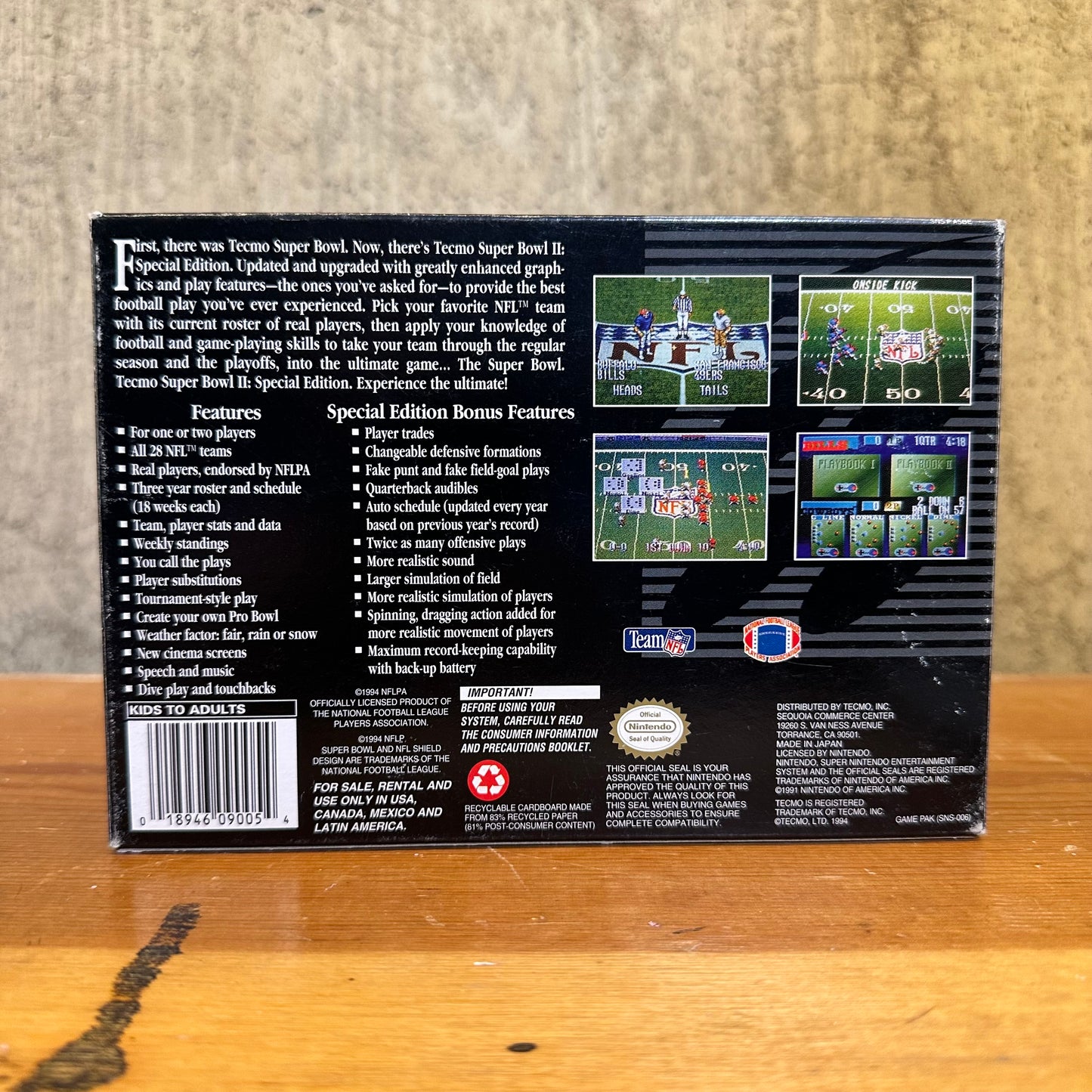 Tecmo Super Bowl II CIB SNES Super Nintendo Video Game