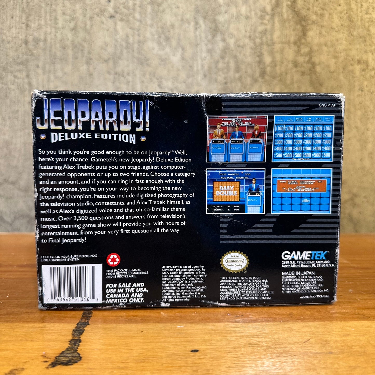 Jeopardy Deluxe Edition SNES Super Nintendo Video Game CIB