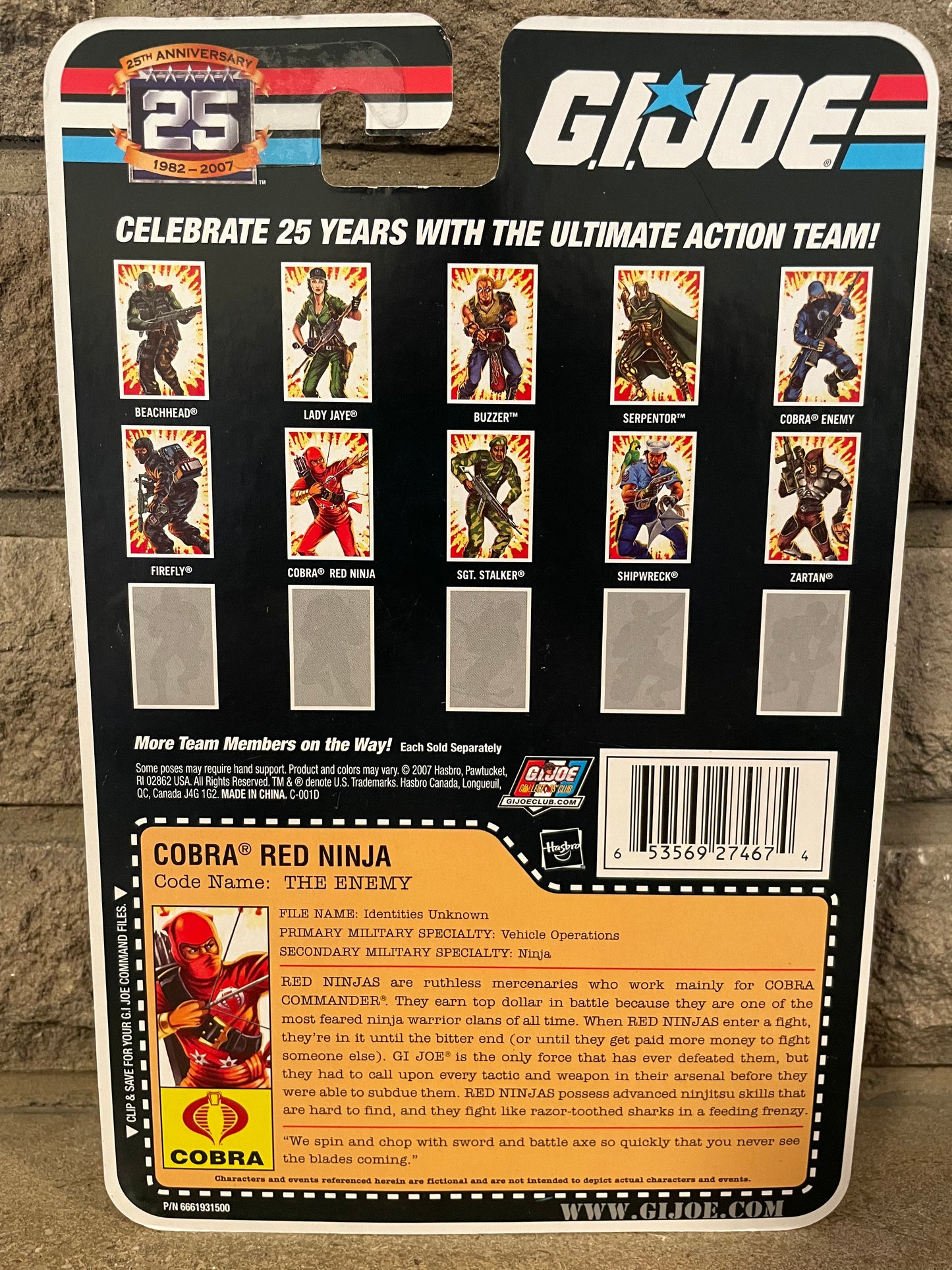 GI Joe 25th Anniversary Foil Card Red Ninja