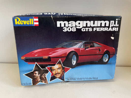 1982 Revell Magnum P.I. GTS Ferrari Model Kit Partially Assembled