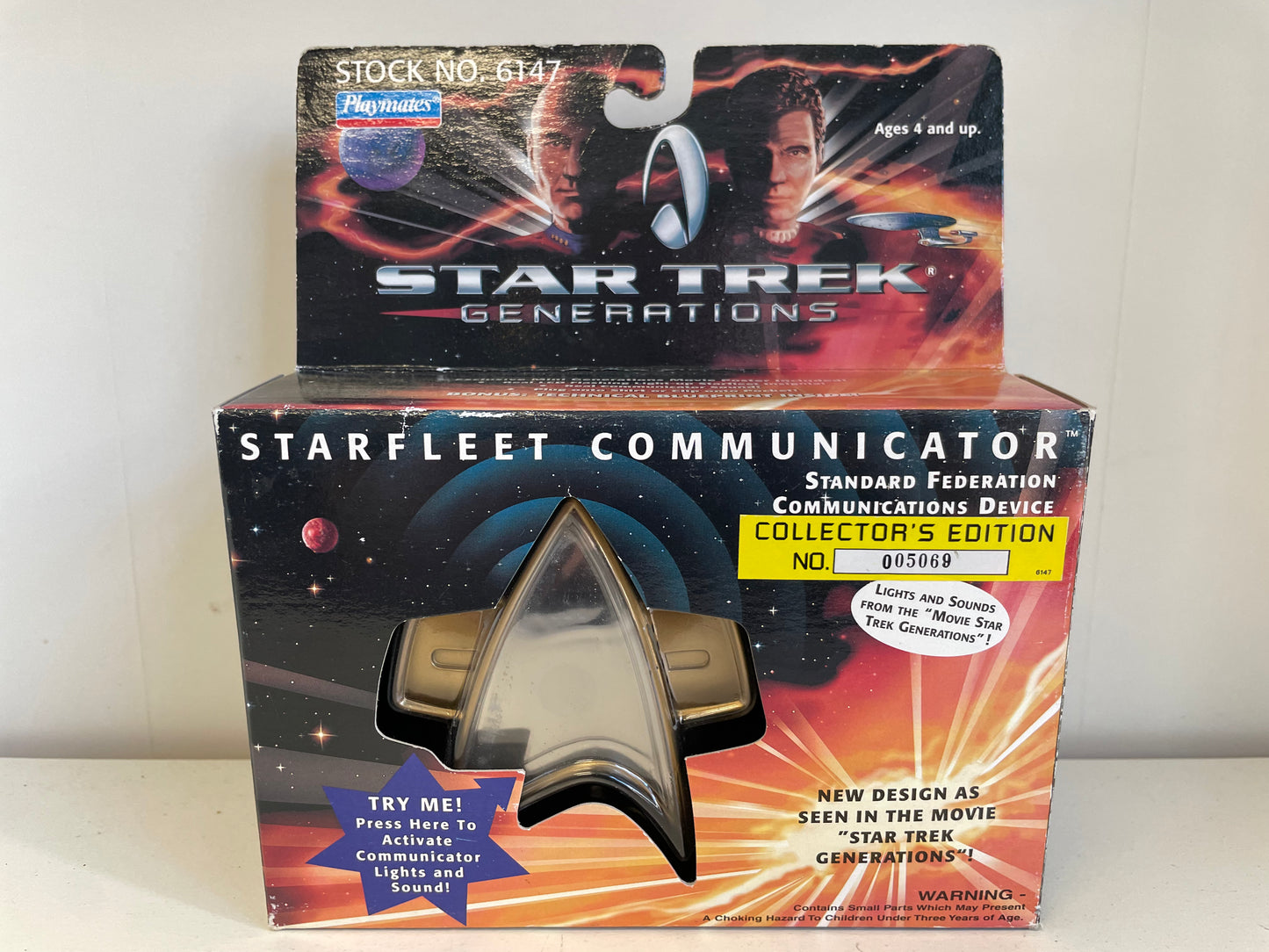 Star Trek Generations Starfleet Communicator unused in box