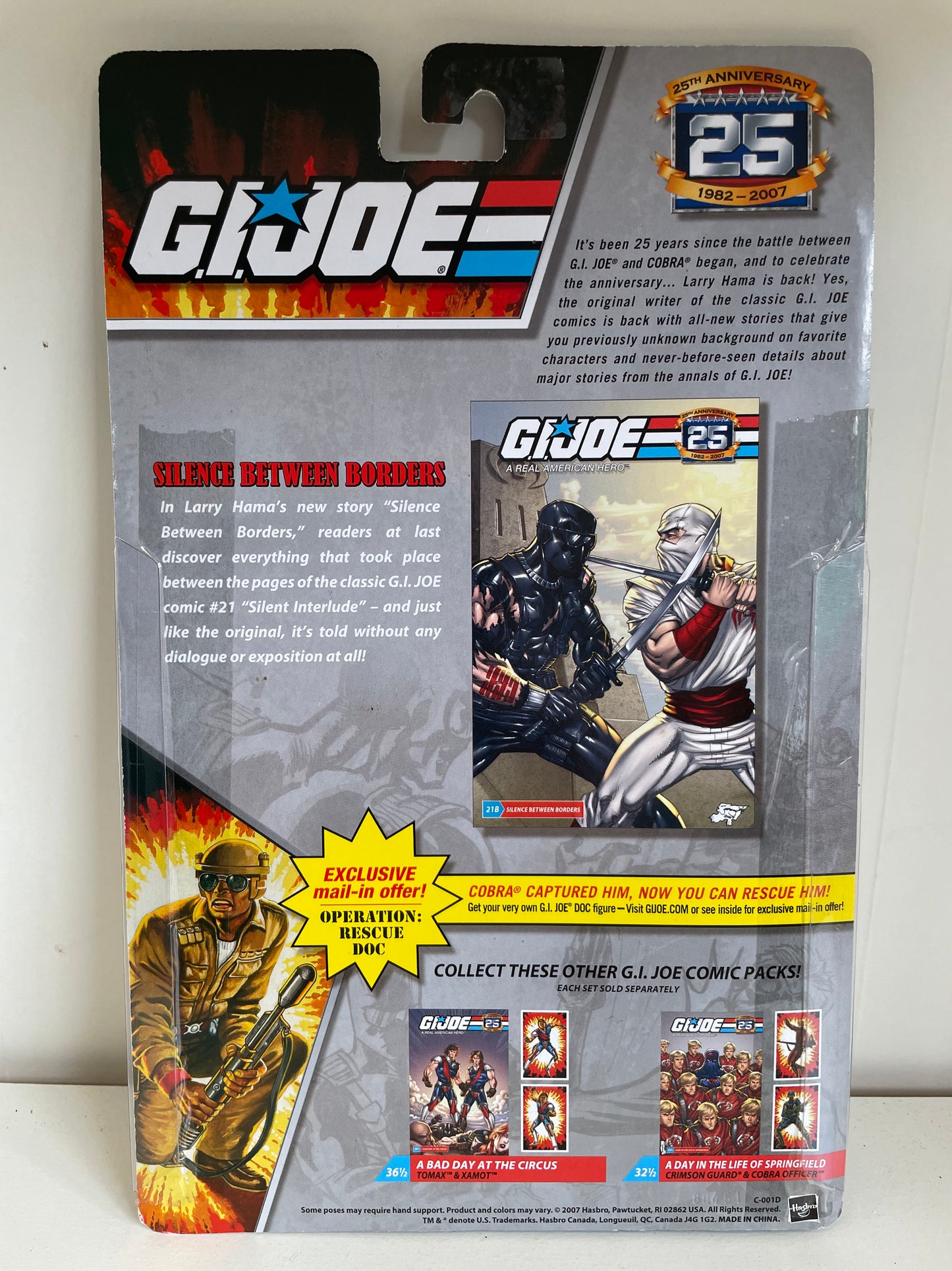 GI Joe 25th Anniversary Comic Pack Snake Eyes Storm Shadow MOC